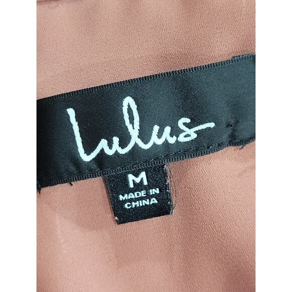 Lulus Boyfriend Fit Casual Button-Down Long Sleeve Blouse Size Medium Mauve - Picture 10 of 11